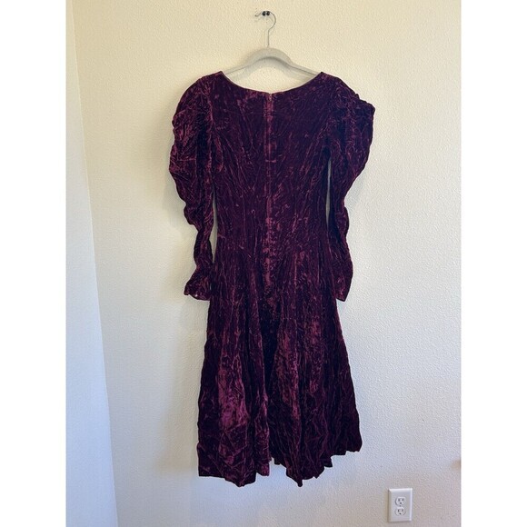 Vintage Casadei Velvet Victorian Edwardian Formal Dress Cosplay Red Purple - Picture 3 of 8